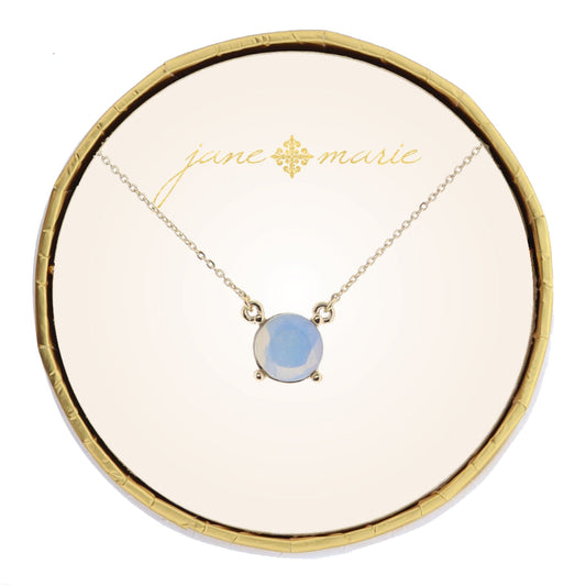 Circle Moonstone Crystal Necklace