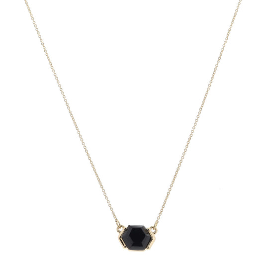 Jet Hexagon Crystal Necklace