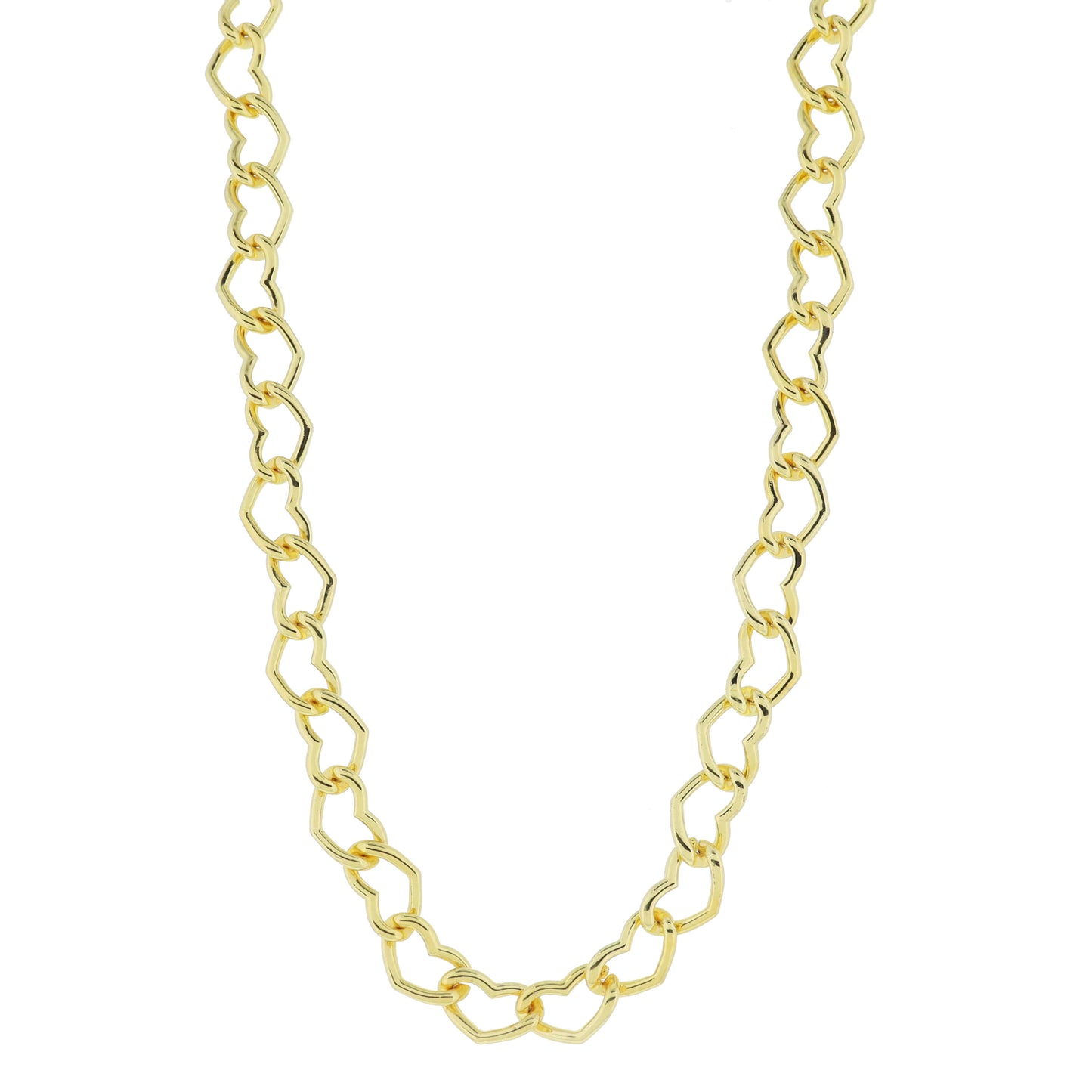 Make Mine Golden! 18K Gold Plated Heart Curb Chain Necklace