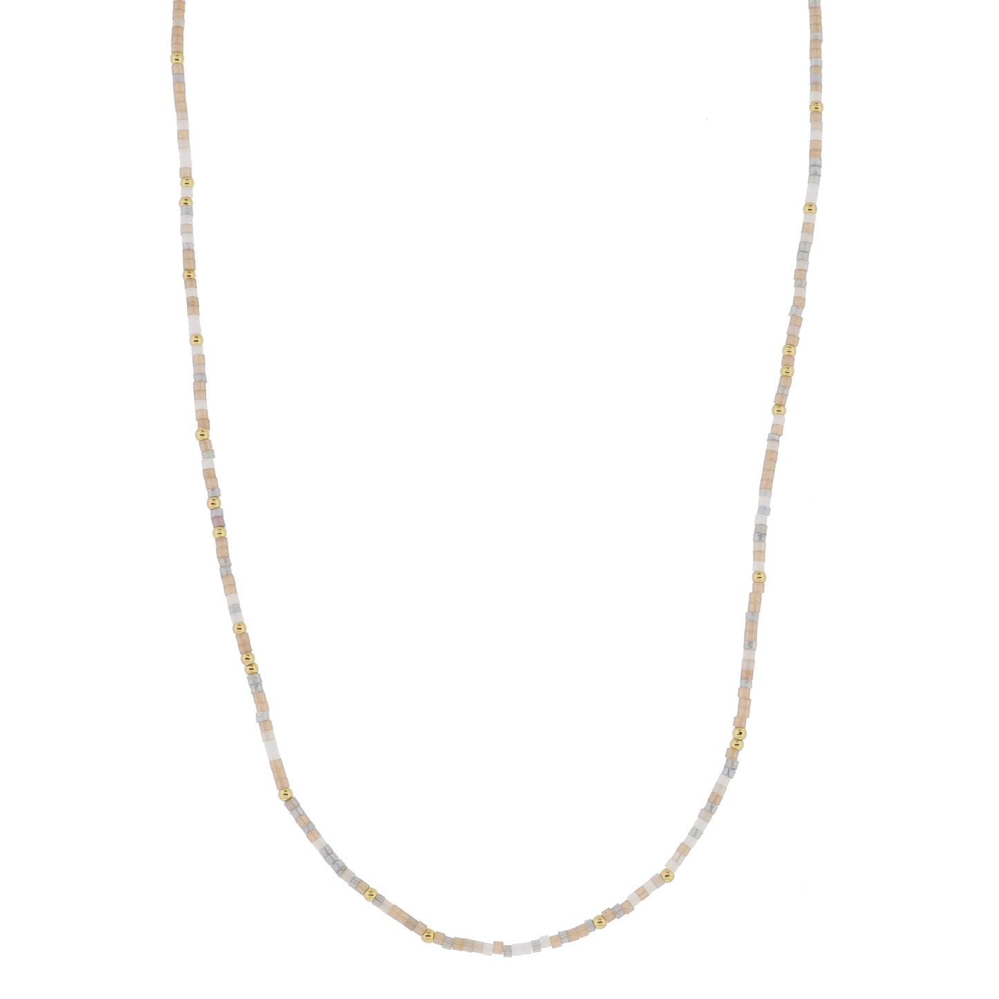 Golden Color Wheel! 18K Gold Plated Neutral Beaded Necklace