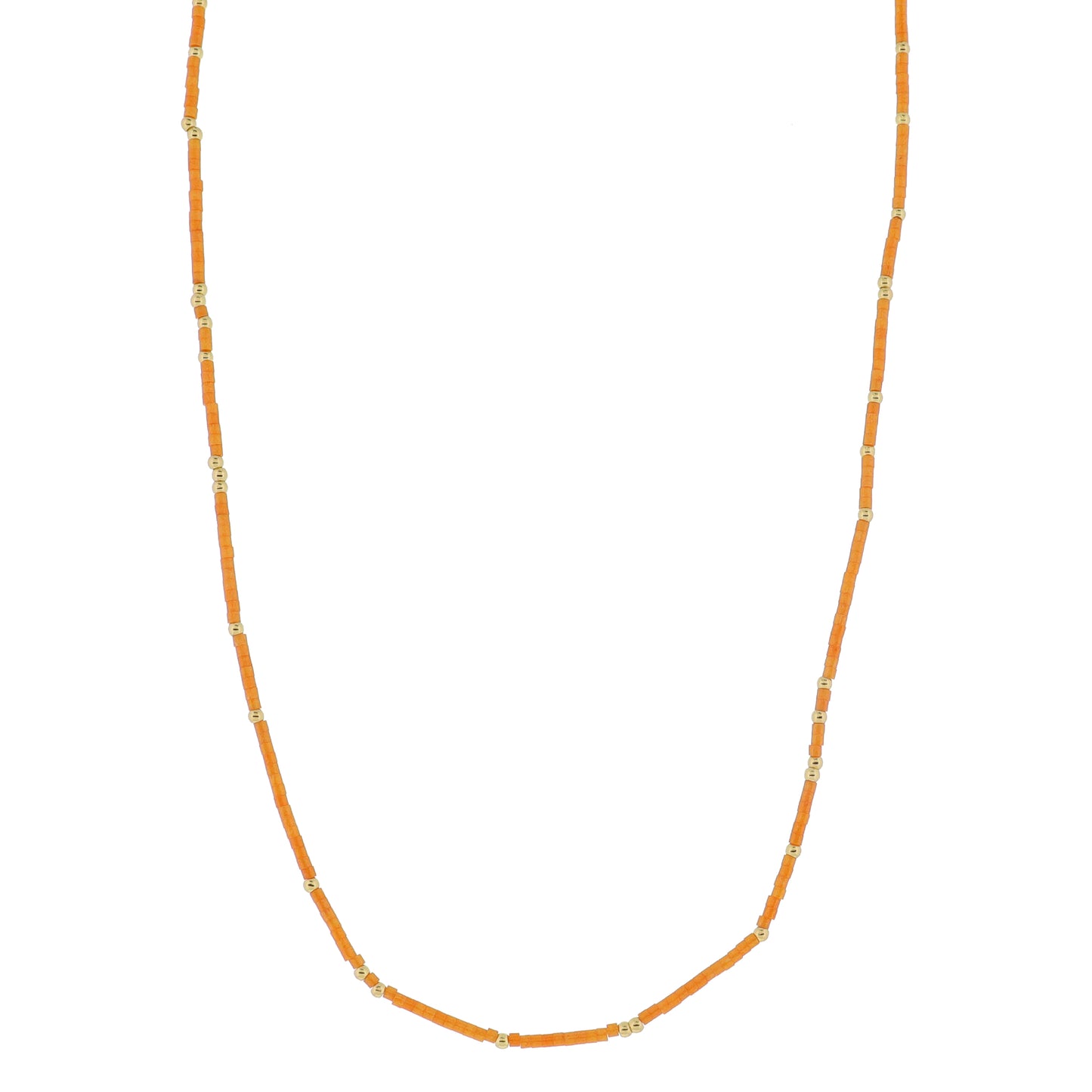 Golden Color Wheel! 18K Gold Plated Orange Beaded Necklace