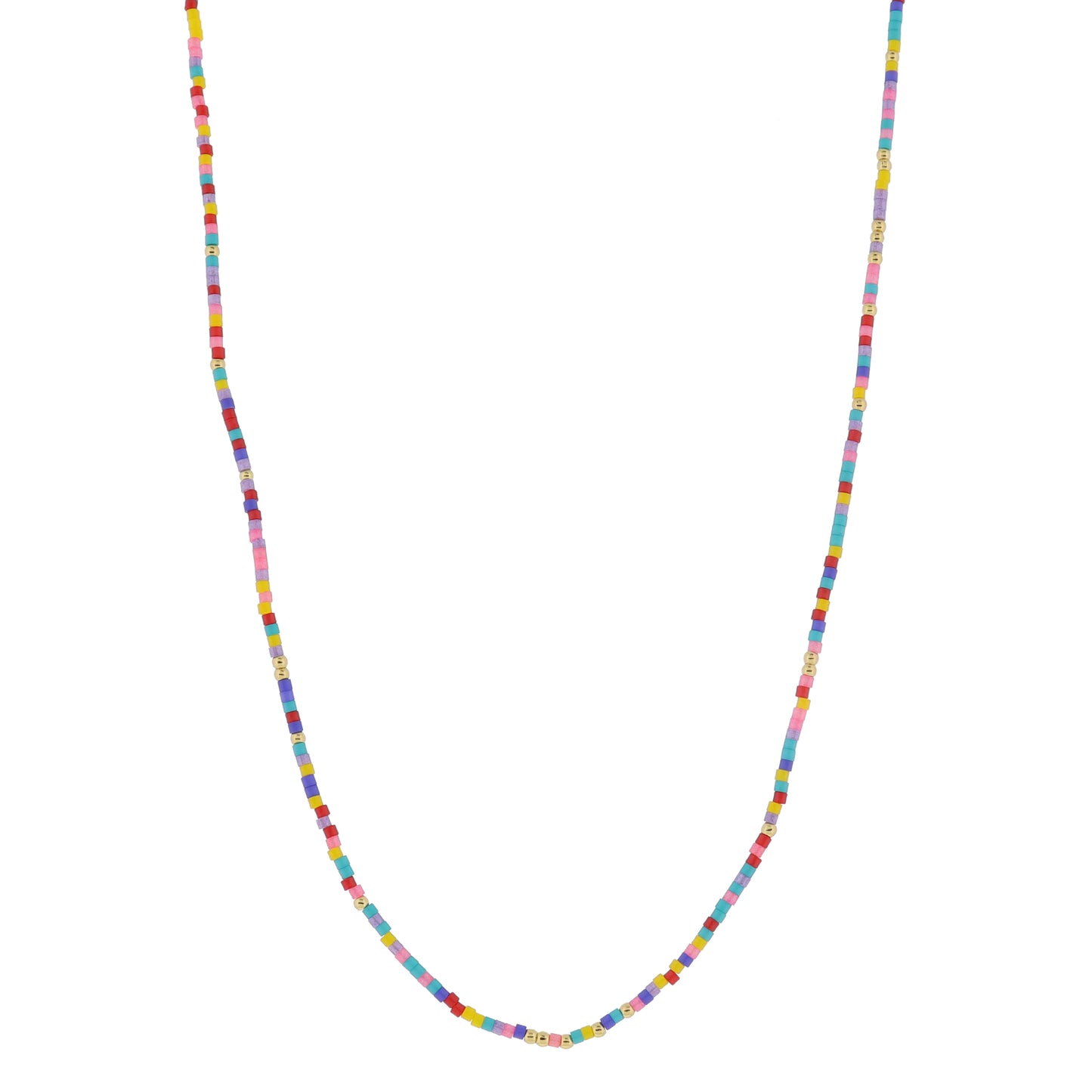 Golden Color Wheel! 18K Gold Plated Multi Beaded Necklace
