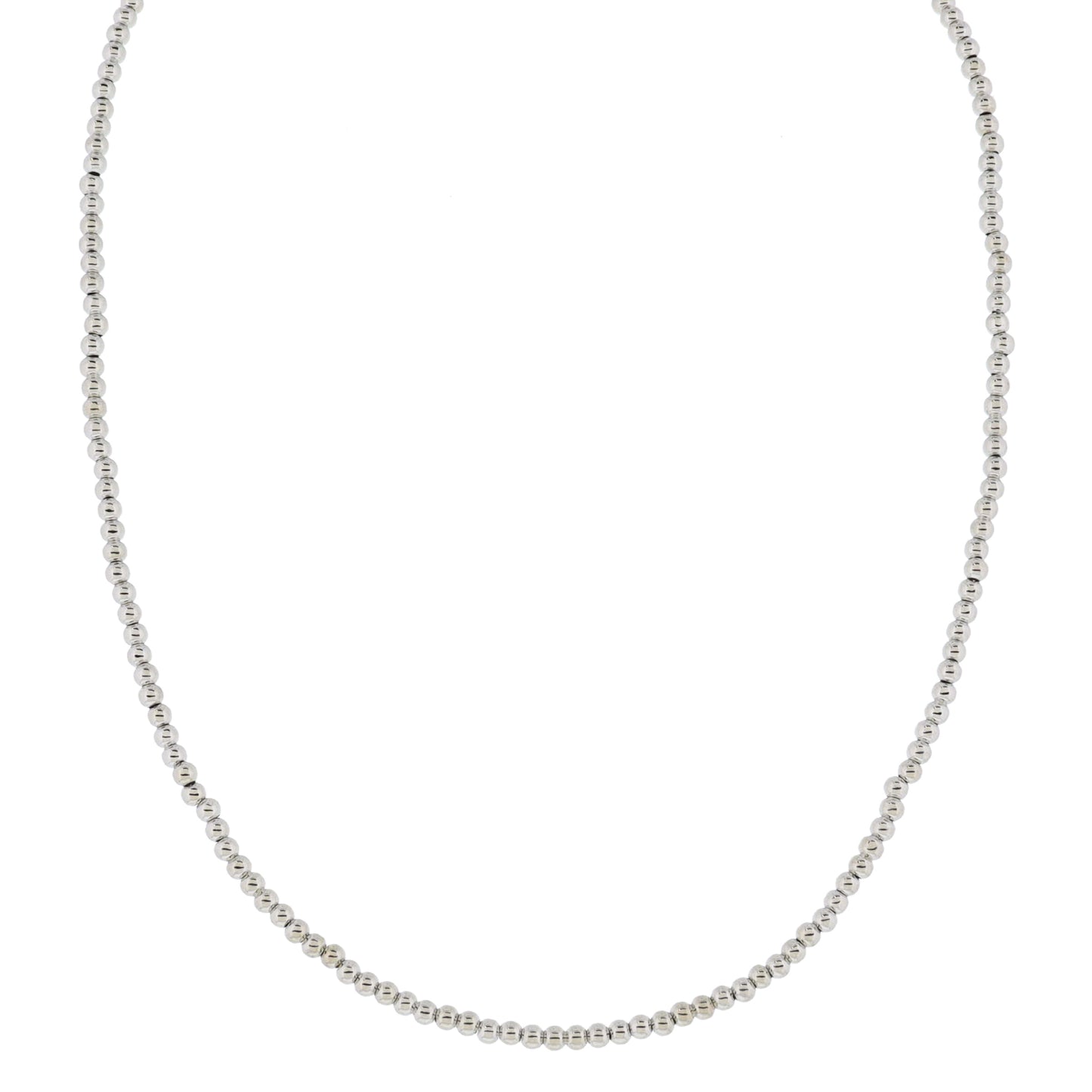 My Golden Chain! 18K White Gold Plated Small Ball Beaded Strand Necklace