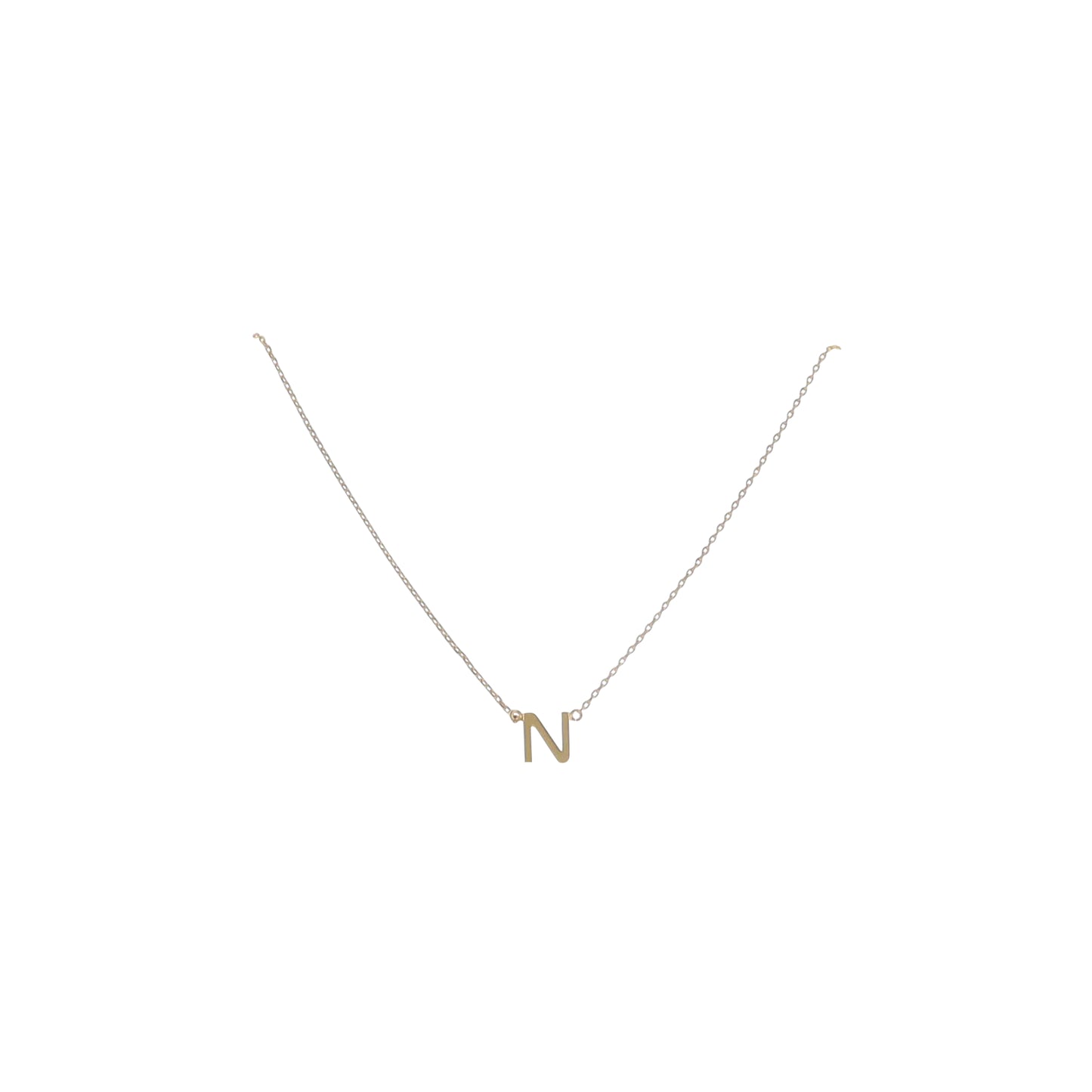 Kids Kids 15" 18K Gold Plated Initial "N" Chain Necklace