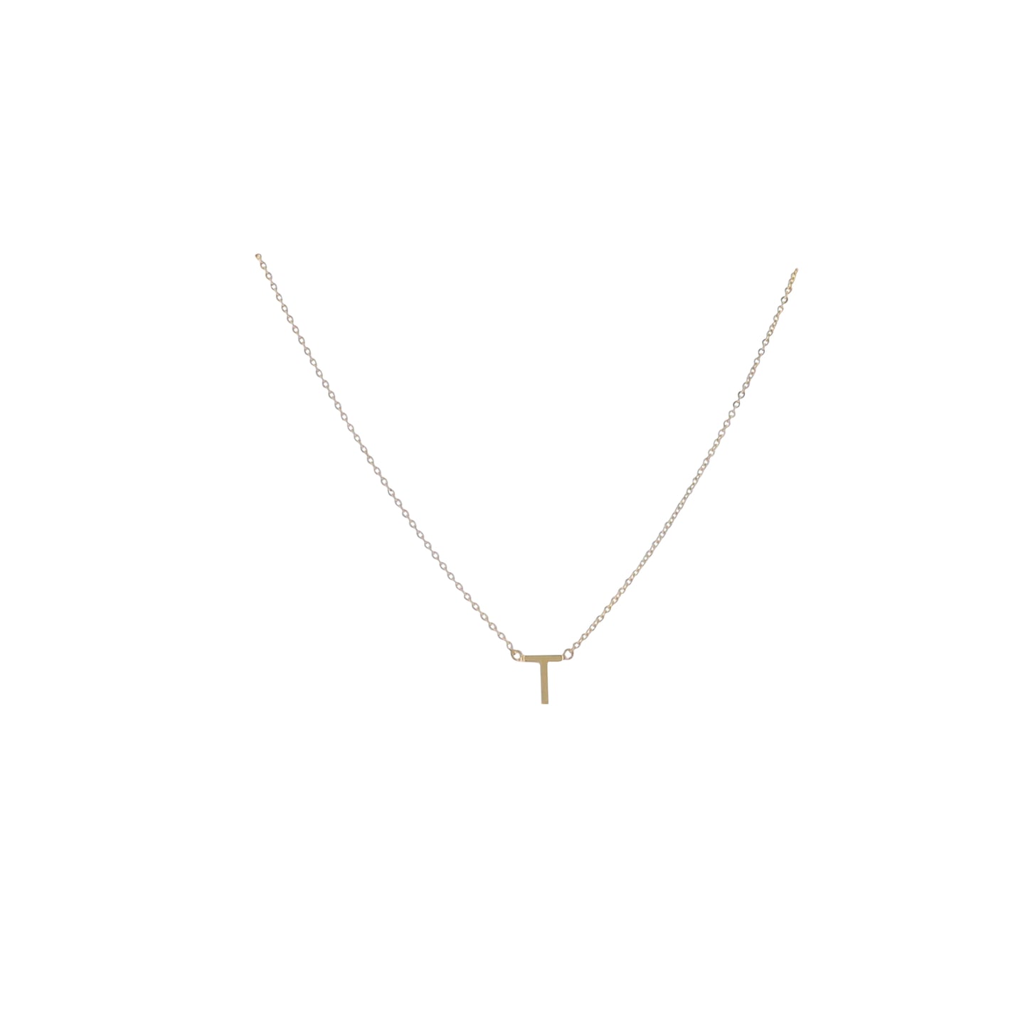 Kids Kids 15" 18K Gold Plated Initial "T" Chain Necklace