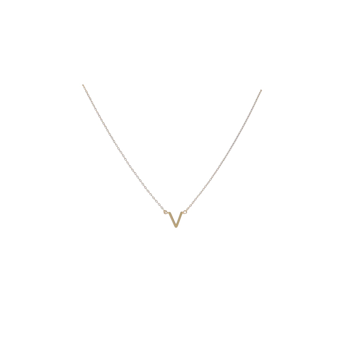 Kids Kids 15" 18K Gold Plated Initial "V" Chain Necklace