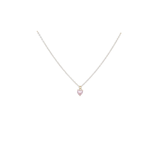 Kids 16" 18K Gold Plated Cable ChainNecklace with "October" Heart Pendant