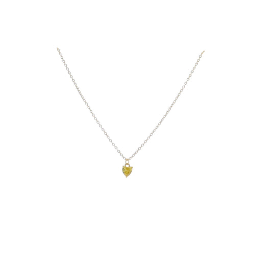 Kids 16" 18K Gold Plated Cable ChainNecklace with "November" Heart Pendant