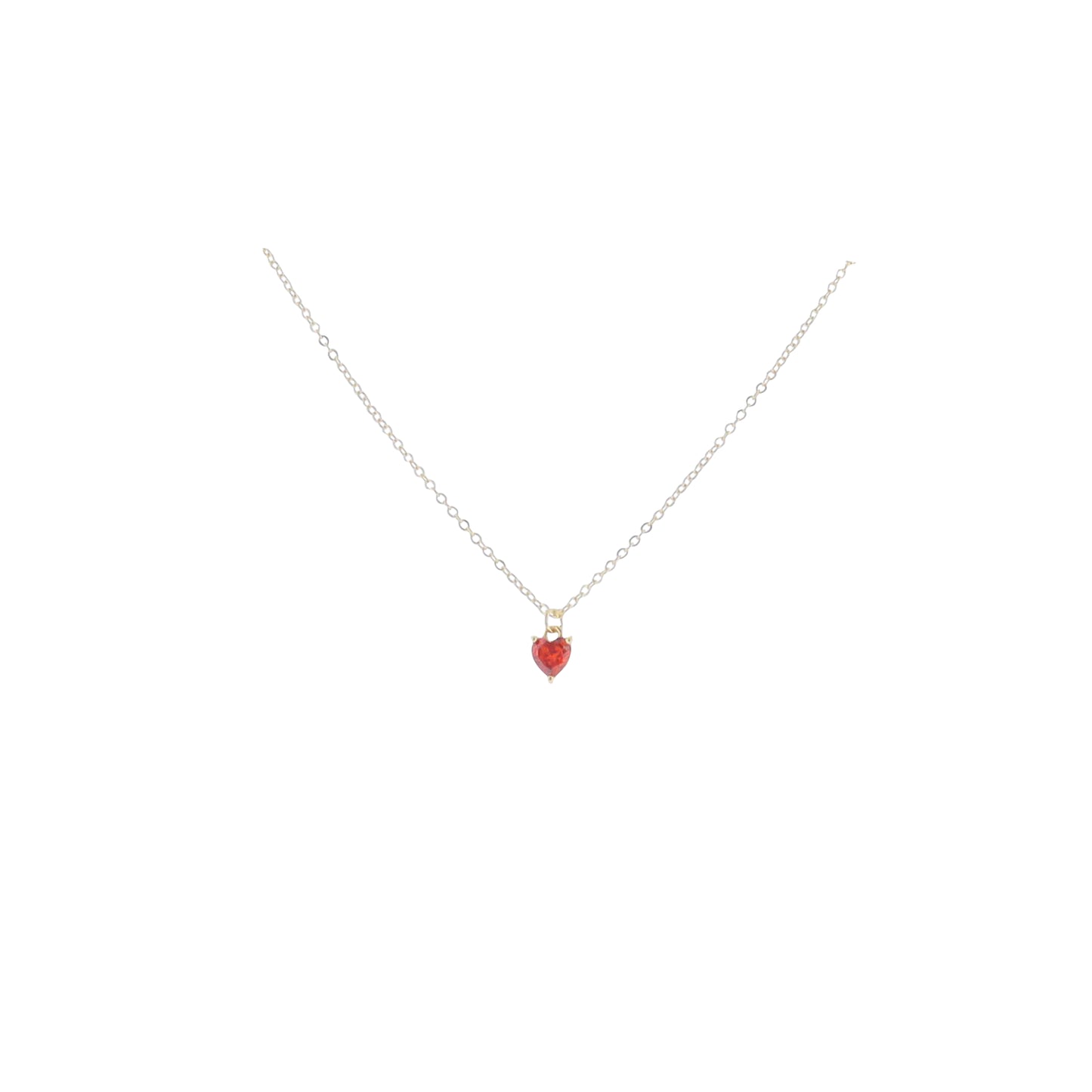 Kids 16" 18K Gold Plated Cable ChainNecklace with "January" Heart Pendant