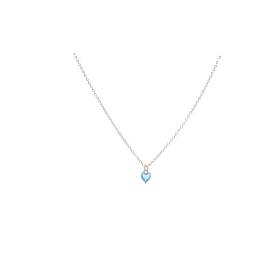 Kids 16" 18K Gold Plated Cable ChainNecklace with "March" Heart Pendant