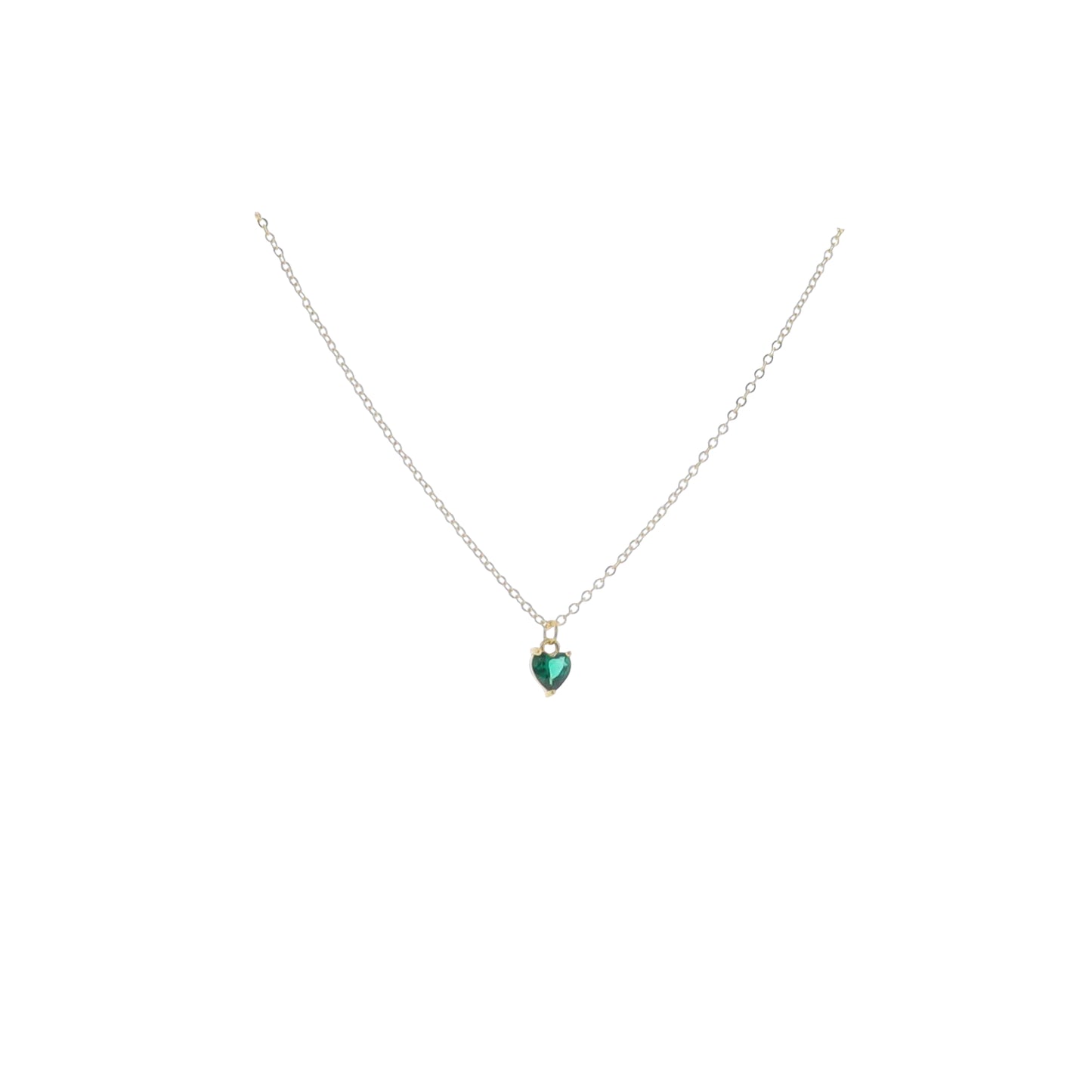 Kids 16" 18K Gold Plated Cable ChainNecklace with "May" Heart Pendant