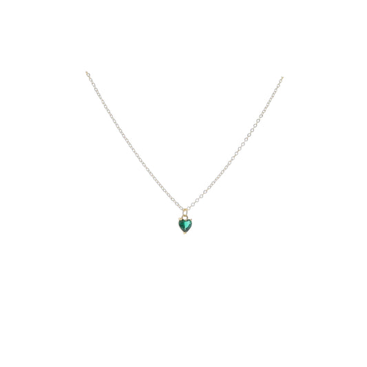 Kids 16" 18K Gold Plated Cable ChainNecklace with "May" Heart Pendant