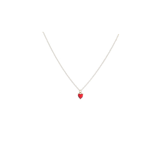 Kids 16" 18K Gold Plated Cable ChainNecklace with "July" Heart Pendant