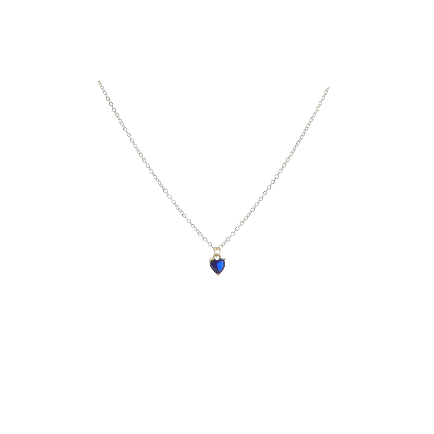 Kids 16" 18K Gold Plated Cable ChainNecklace with "September" Heart Pendant