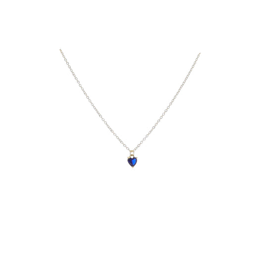 Kids 16" 18K Gold Plated Cable ChainNecklace with "September" Heart Pendant