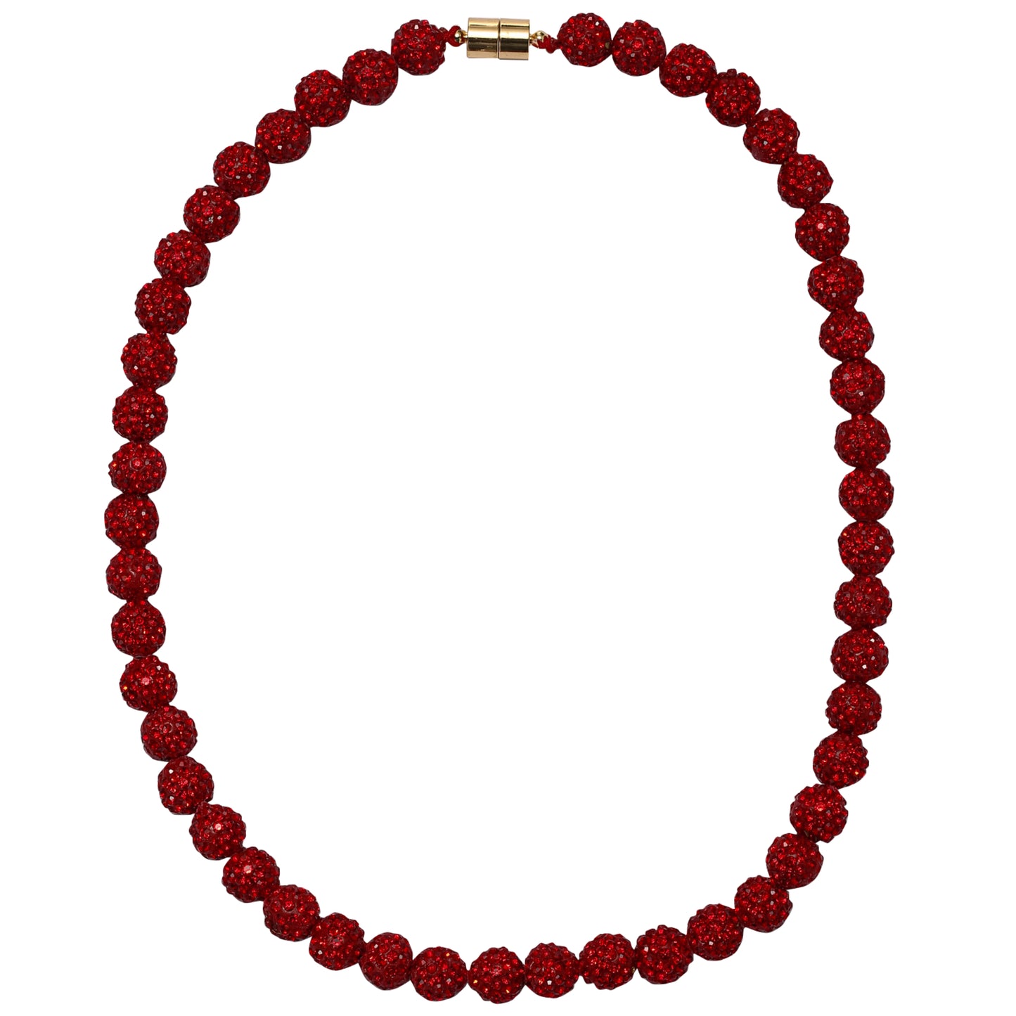 Kids Red Bling Disco Ball Beaded Necklace