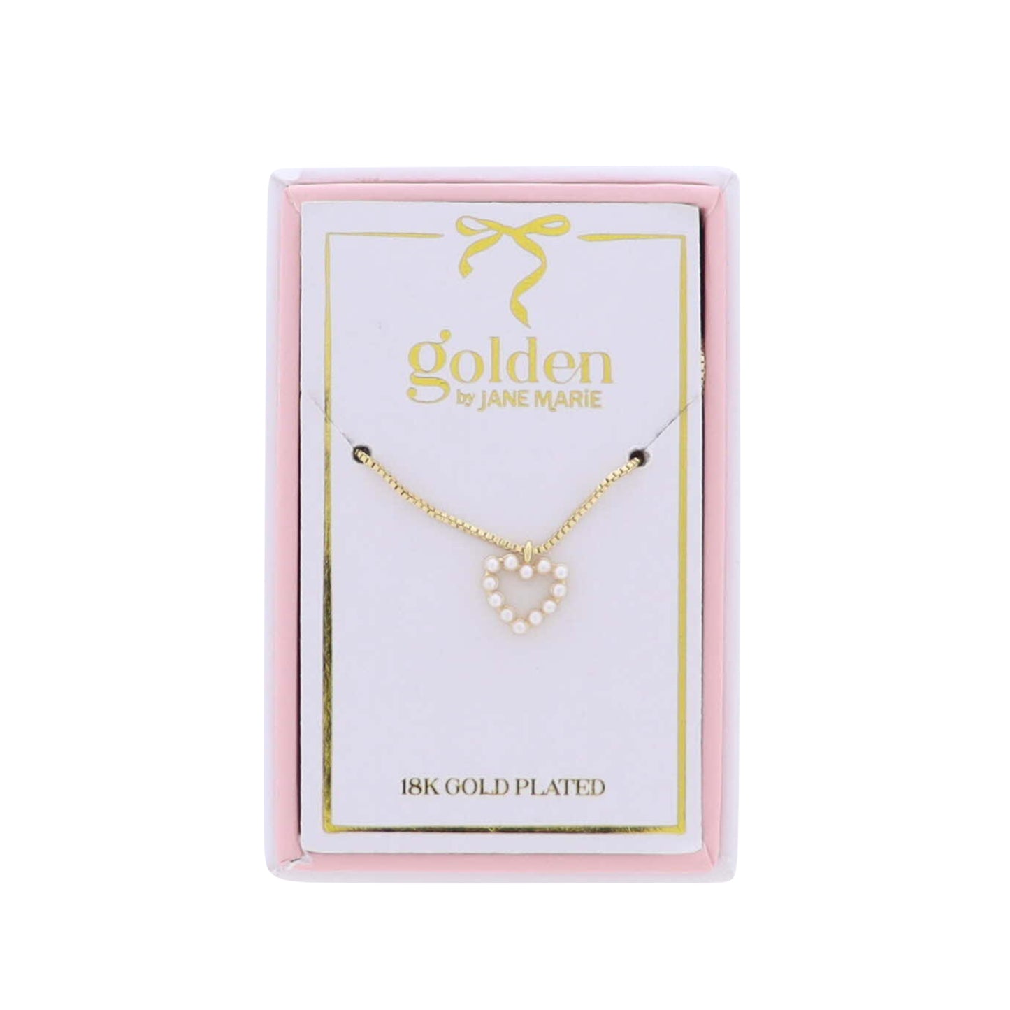 Kids 18K Gold Plated Necklace with Pearl Heart