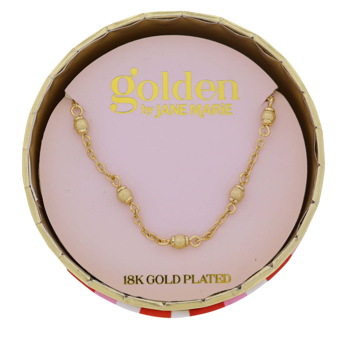 18K Gold Plated Cable, Satin Ball Chain Necklace