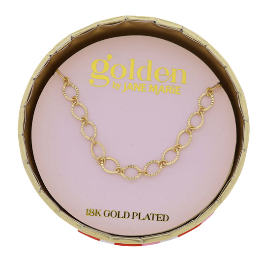 18K Gold Plated Diamond Shaped Cutting Chain Necklace