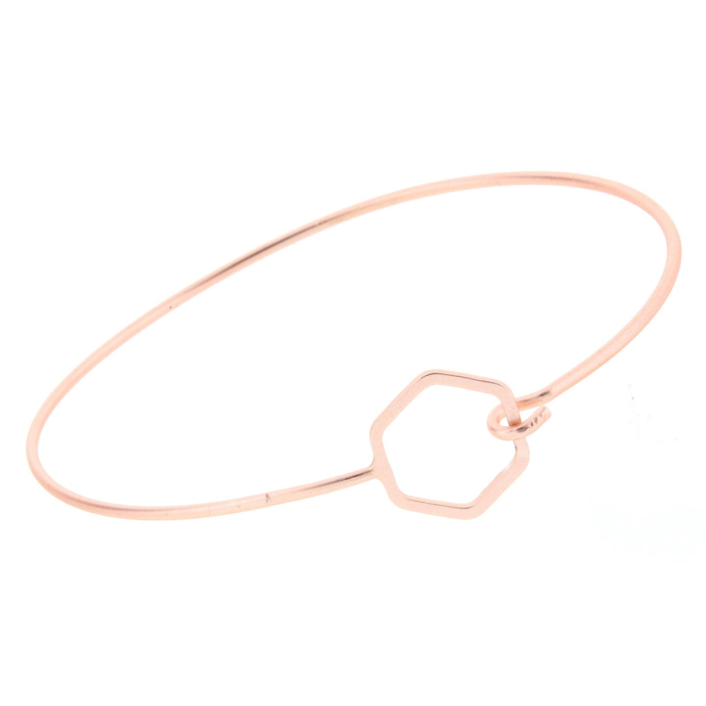 Delicate Rose Gold Hexagon Latch Bracelet