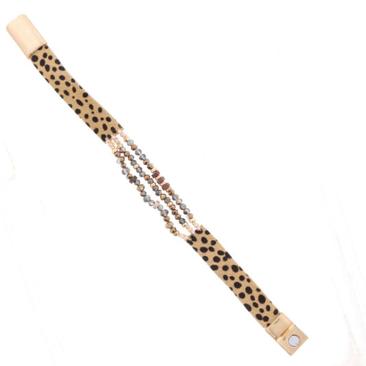 Cheetah Multi Strand Bronze/Bd Magnetic Bracelet
