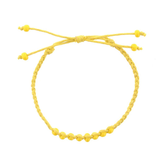 Kids Yellow Braided Bracelet with Yellow Beads Adj. Bracelet