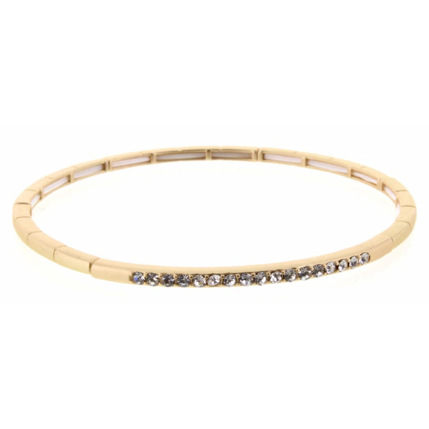 Gold Stretch with Clear Czech Stones Bracelet