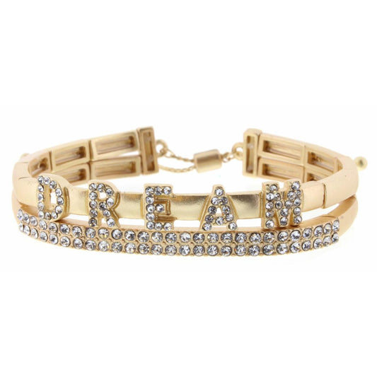 2 Layer, Clear Crystal "Dream" and Bar Bracelet, 3" Ext.