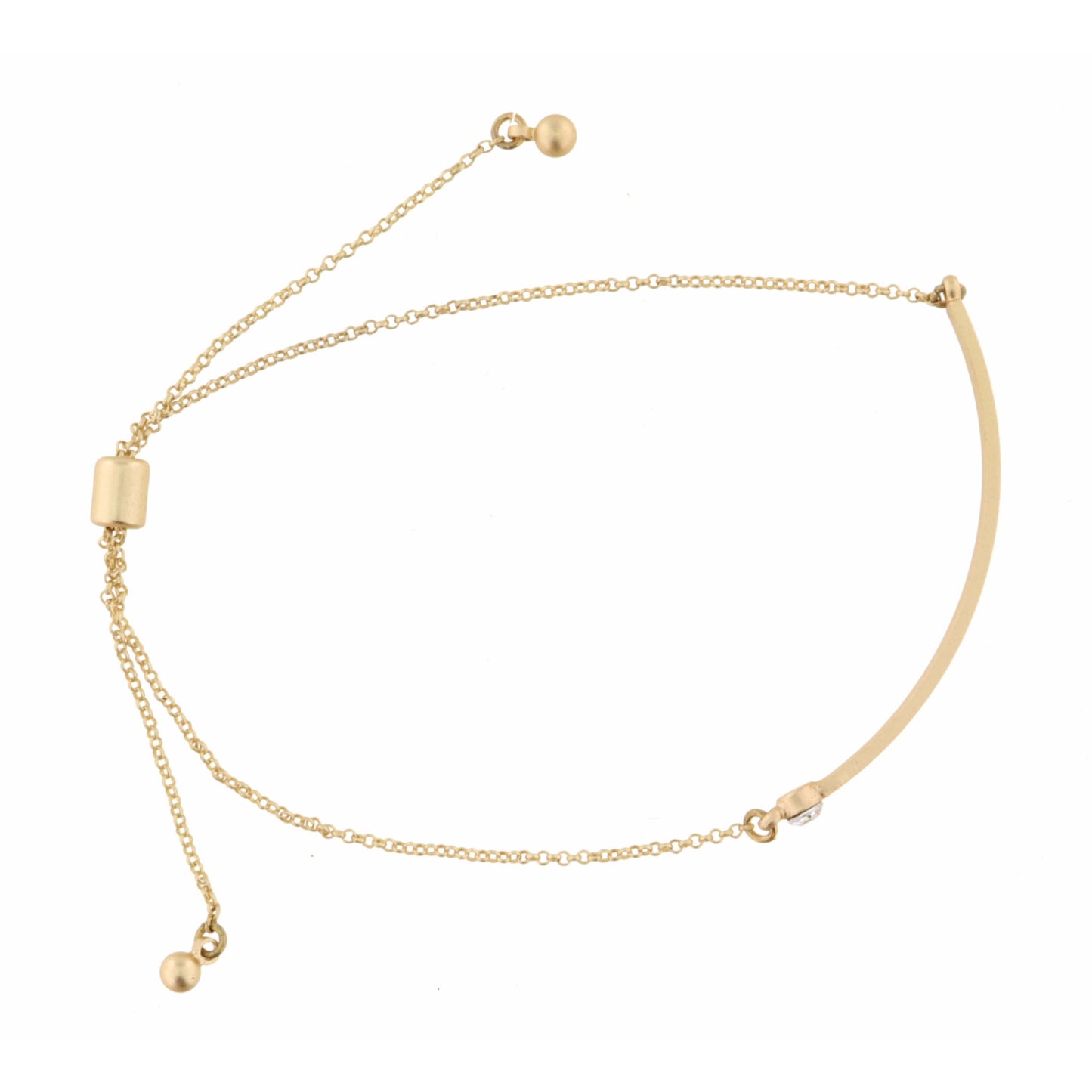 Gold Bar with Small Circle Crystal Edge Bracelet