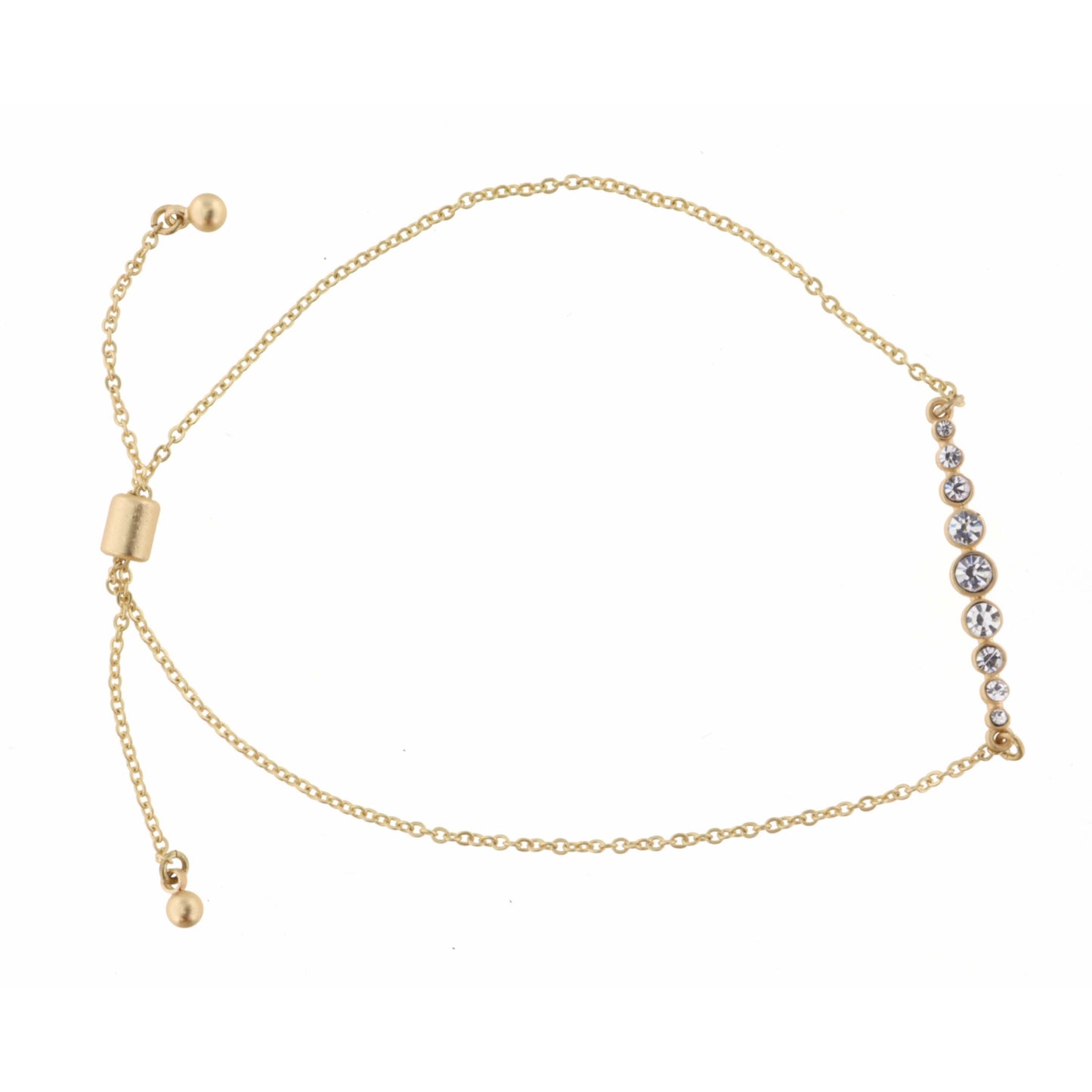 Short Circle Crystal Bar Bracelet