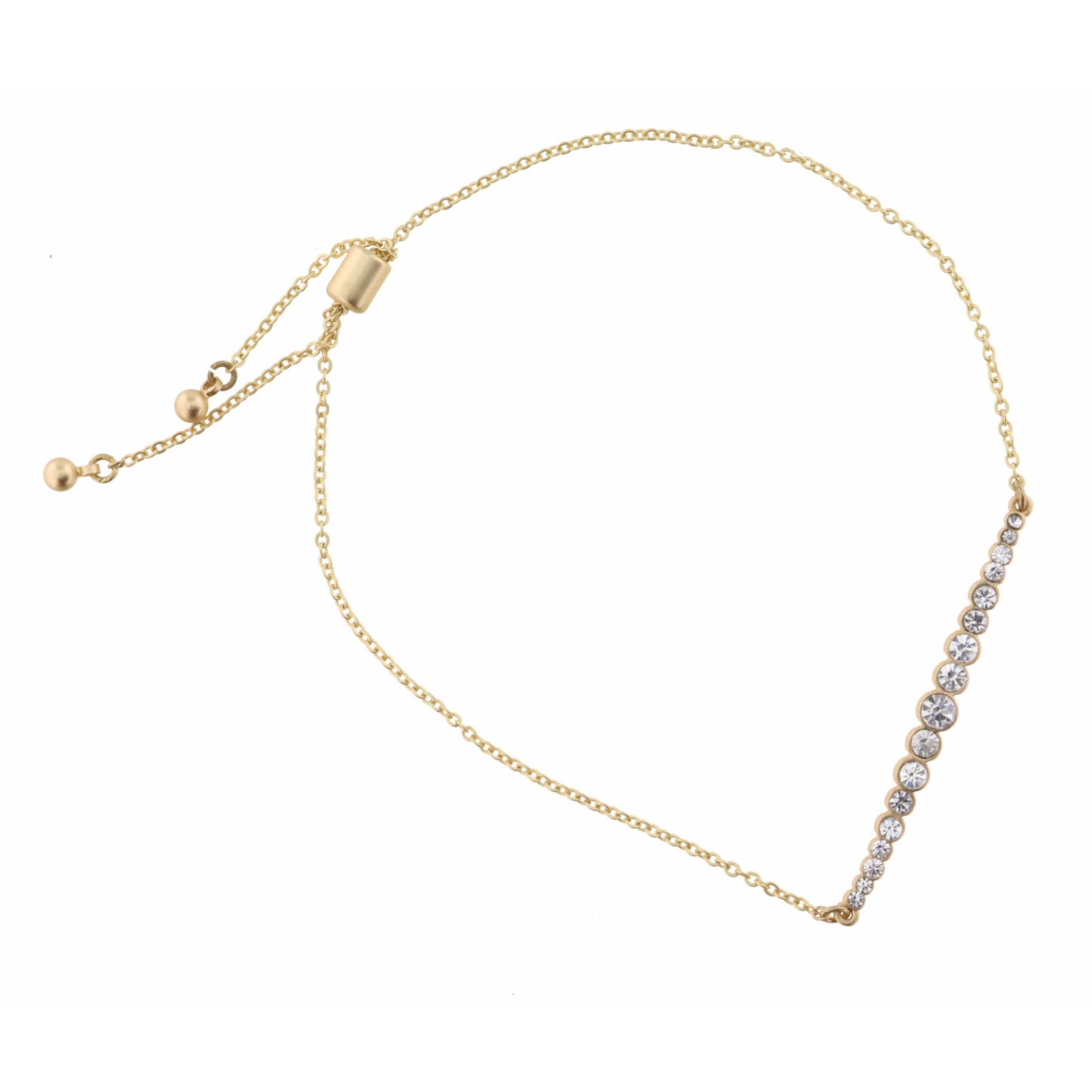 Long Circle Crystal Bar Bracelet