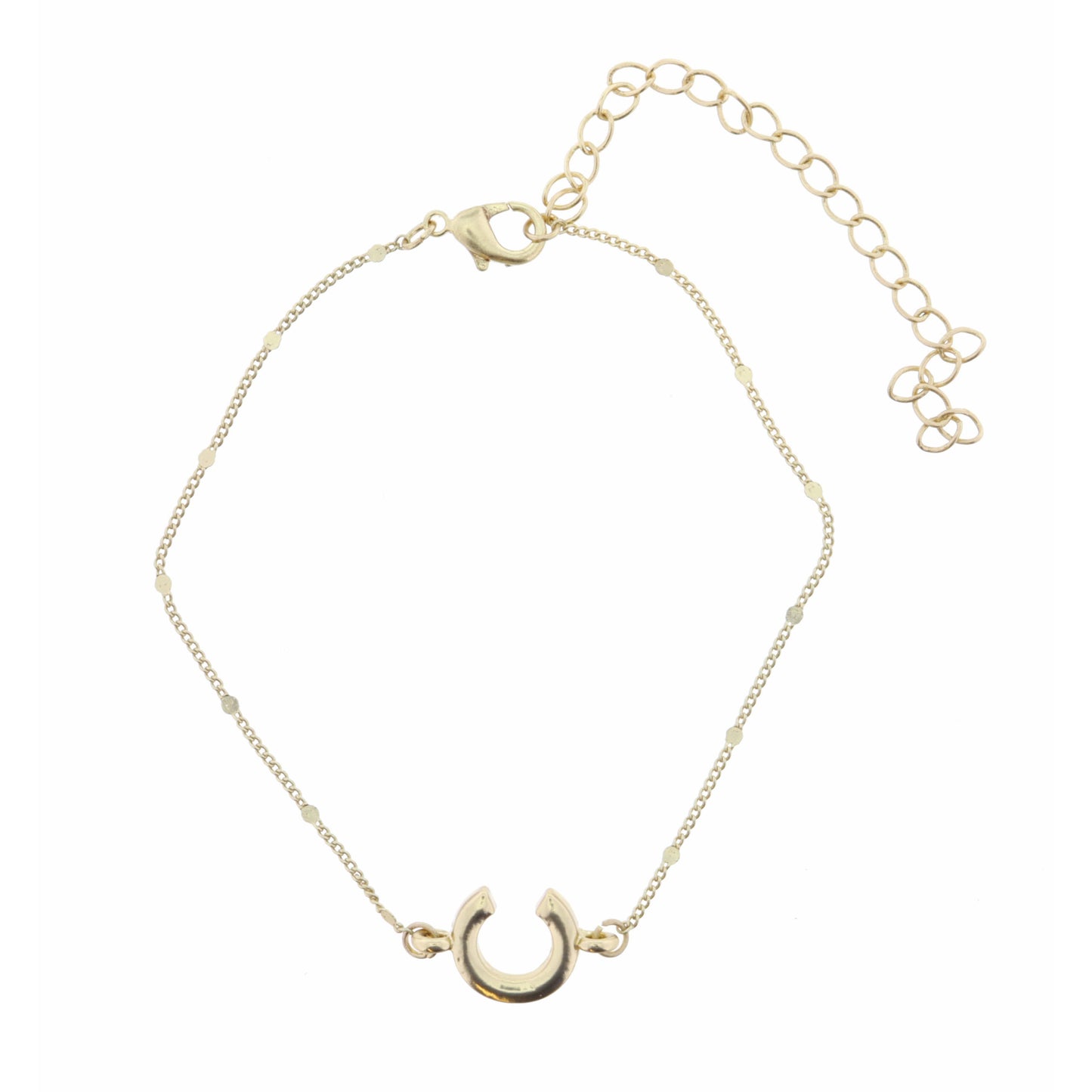 Block "C" Initial on Disc Chain Bracelet