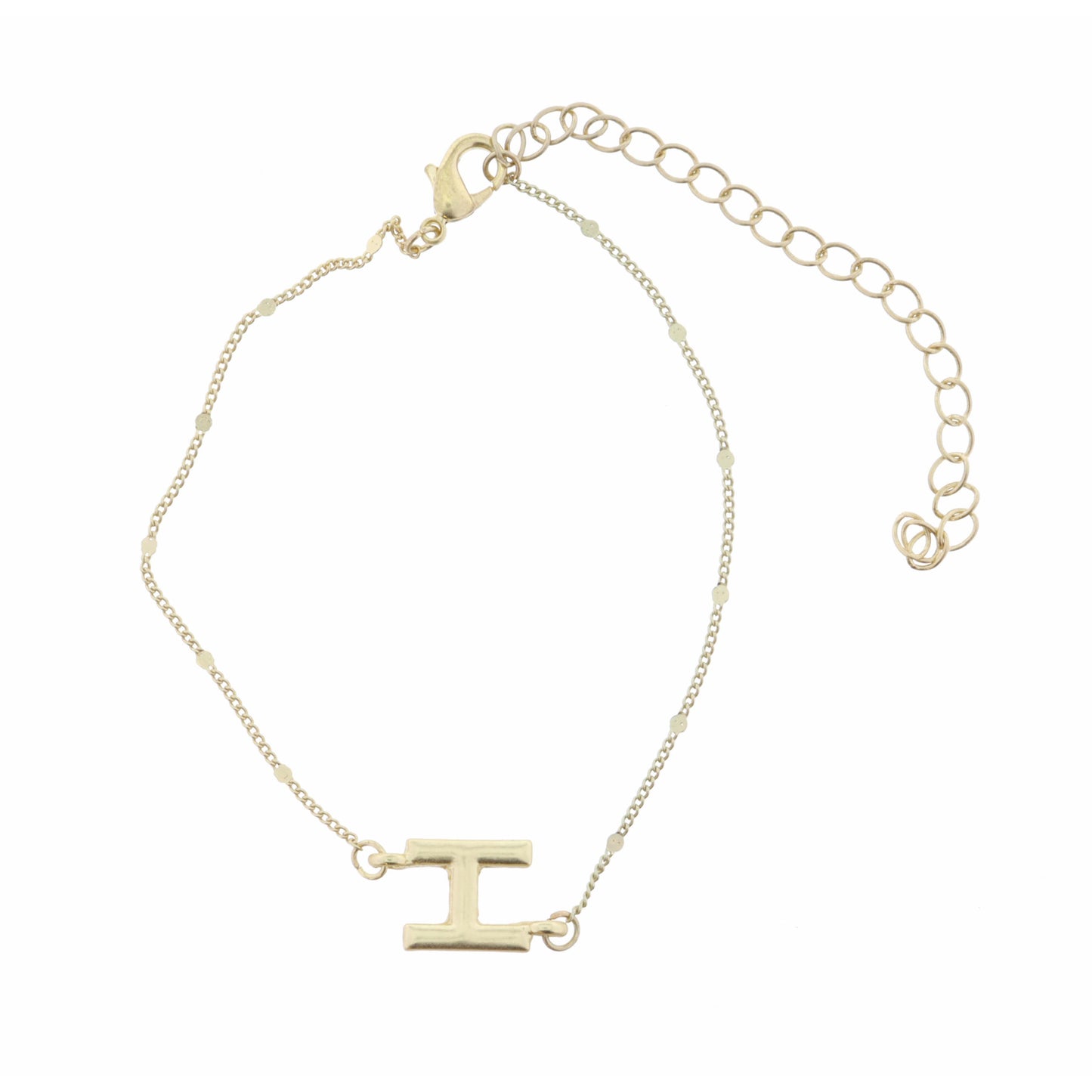 Block "H" Initial on Disc Chain Bracelet
