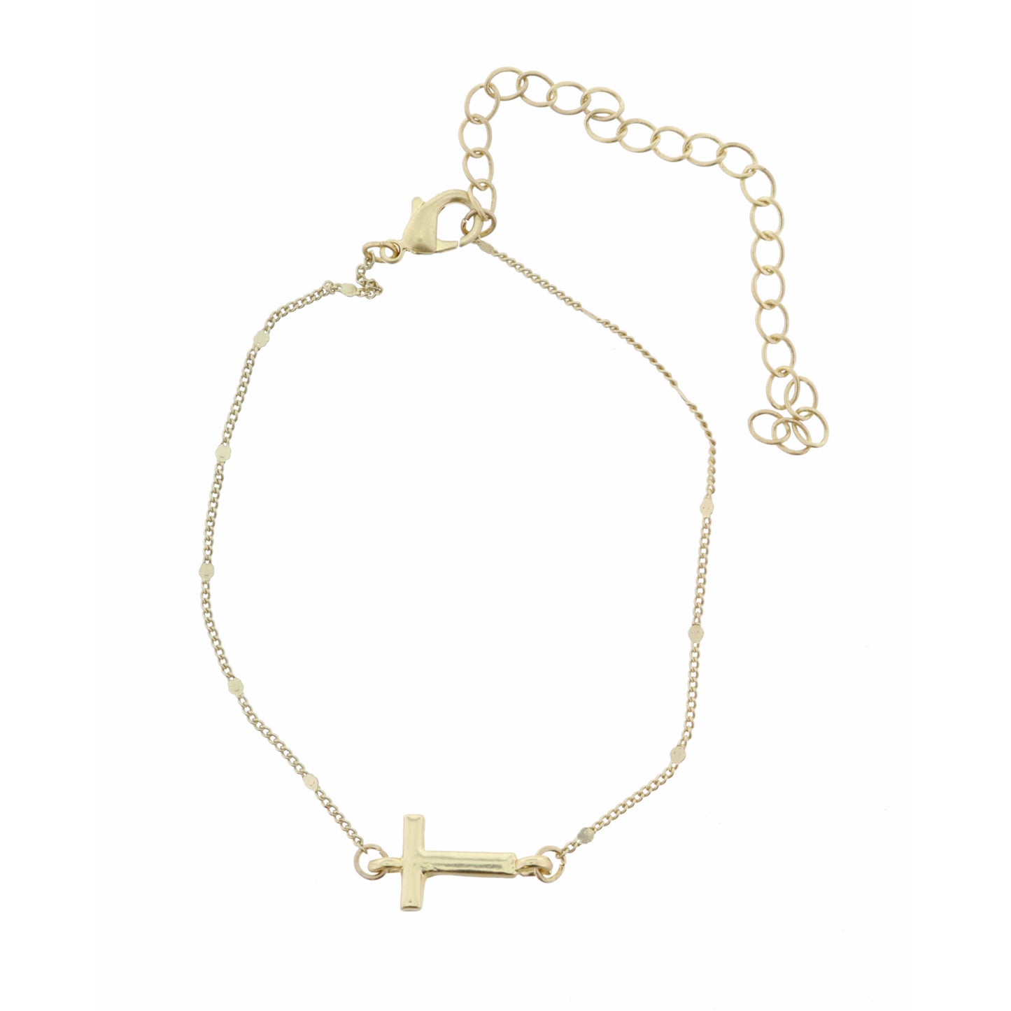 Block "T" Initial on Disc Chain Bracelet