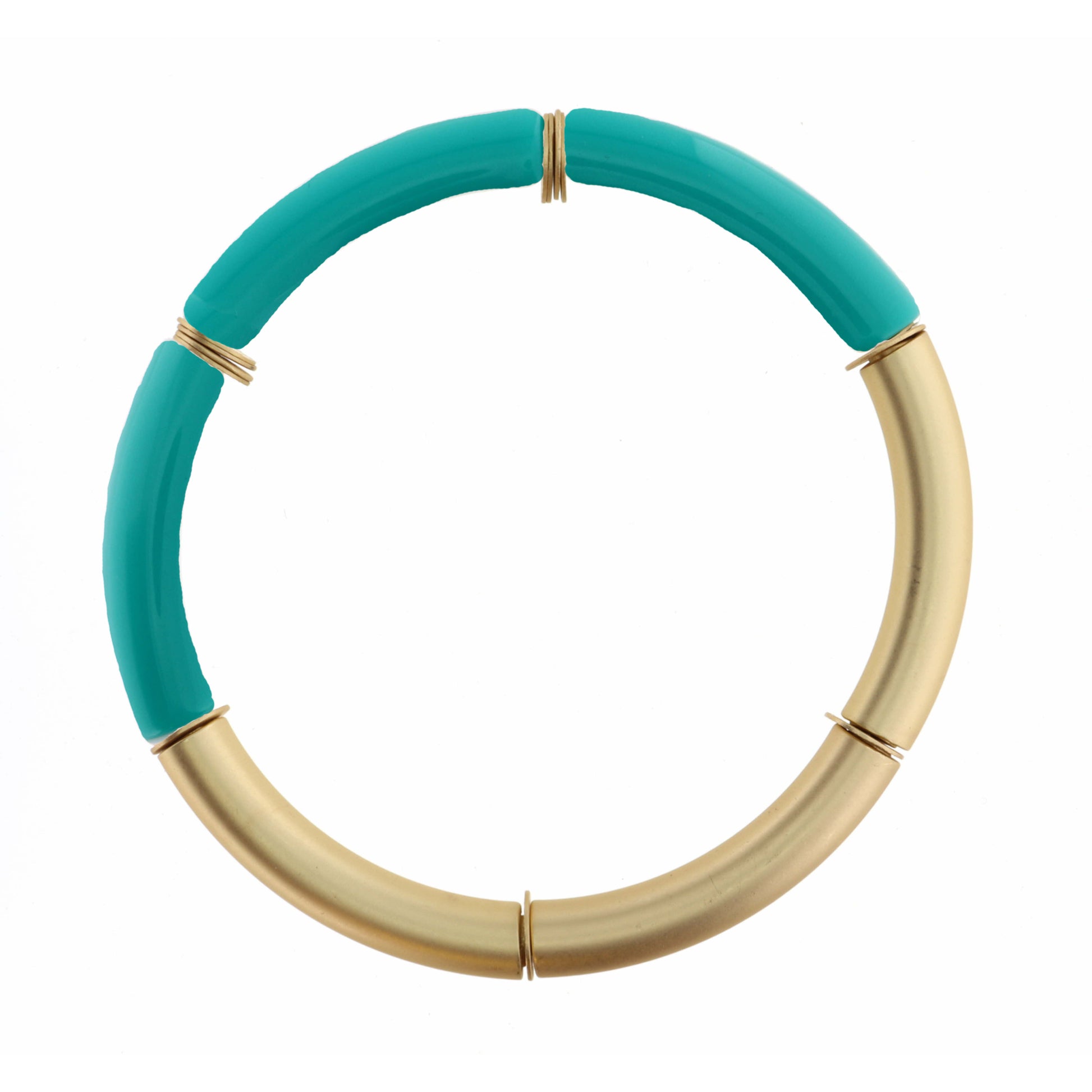 Thin, Turquoise and Gold Fleck Acrylic Bracelet