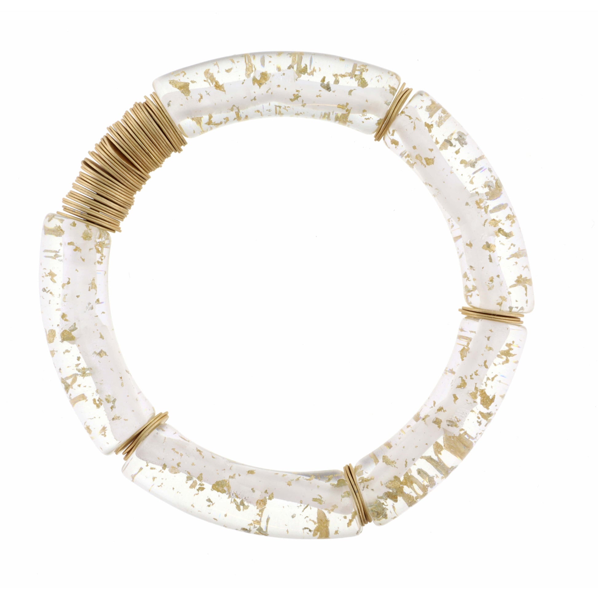 Thick, Gold Fleck with Gold Sequins Bracelet