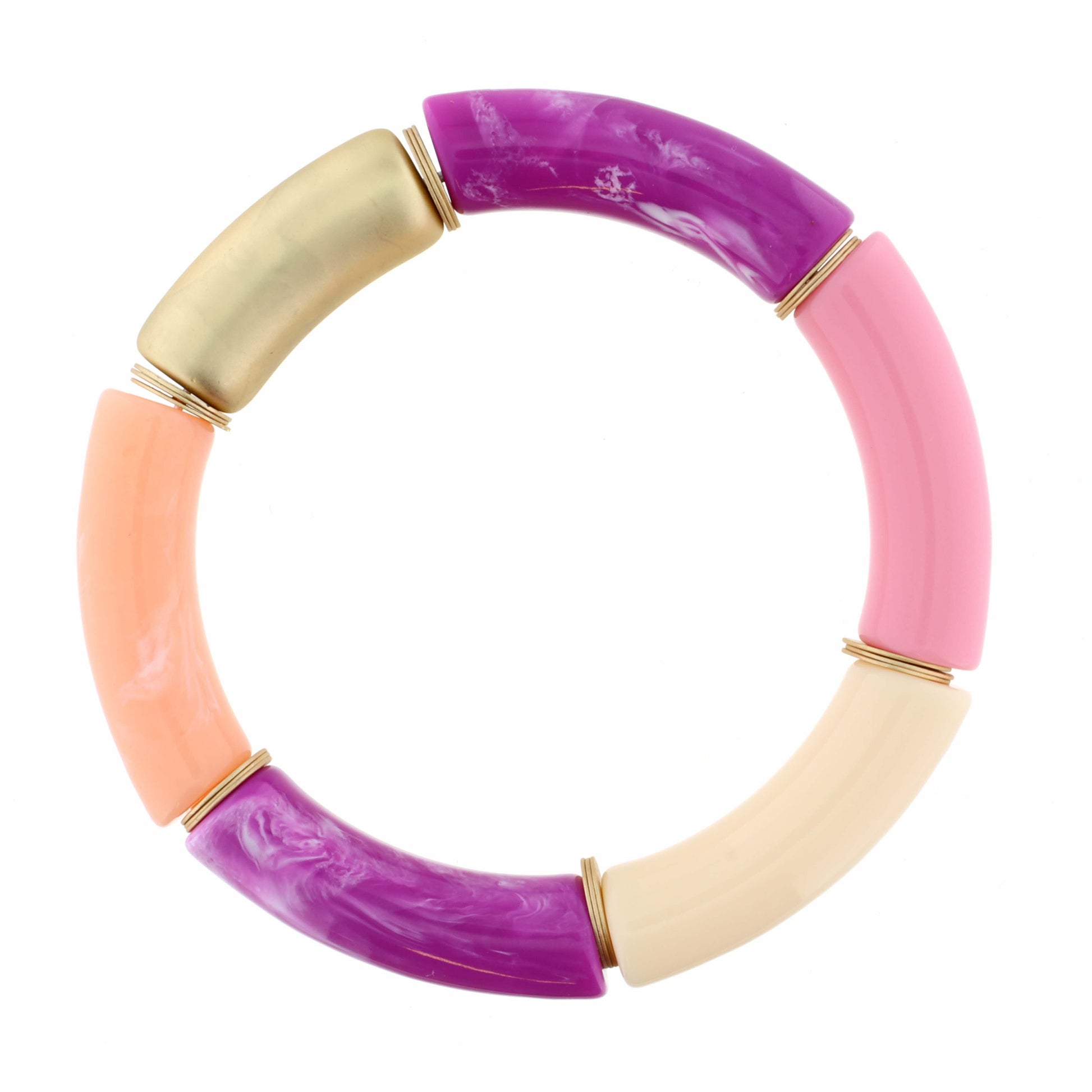Thick, Purple, Clementine, and Pink Acrylic Bracelet
