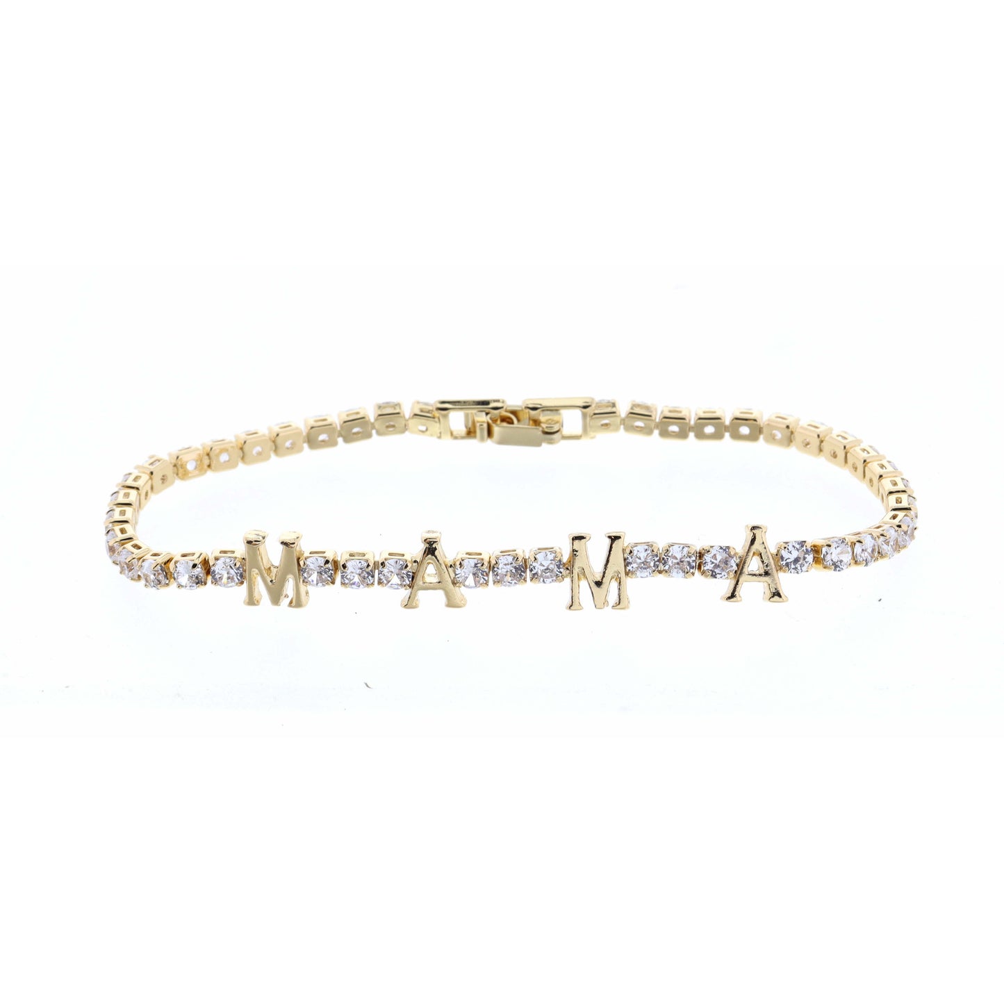 Clear Crystals with Gold Mama Bracelet