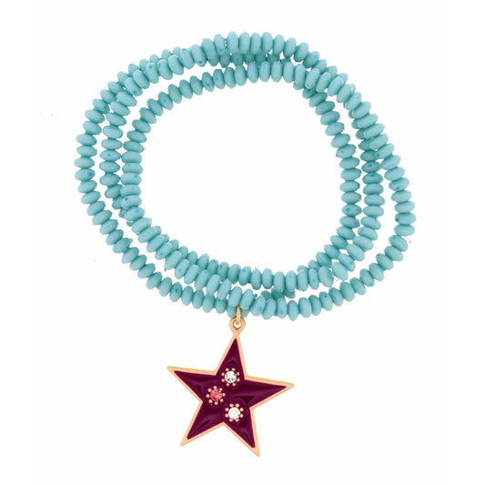 Kids Purple Star with Multi Crystals Bracelet