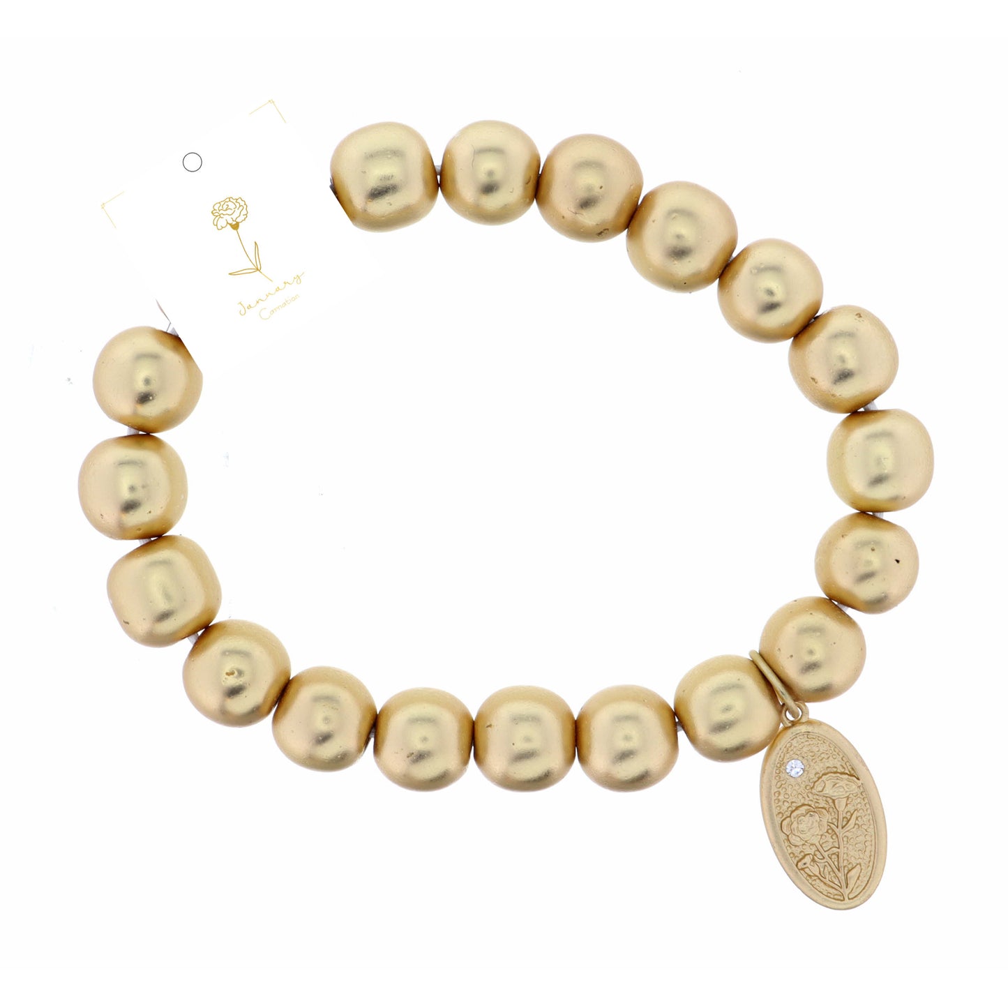 Carnation "January", Floral Oval  Bracelet