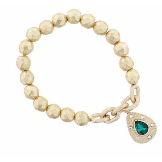 Teardrop with Center Emerald Teardrop Crystal Bracelet