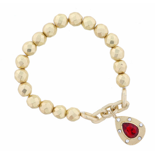 Teardrop with Center Ruby Teardrop Crystal Bracelet