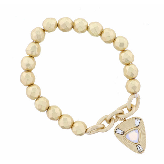 Rounded Triangle with Center Opalite Triangle Bracelet