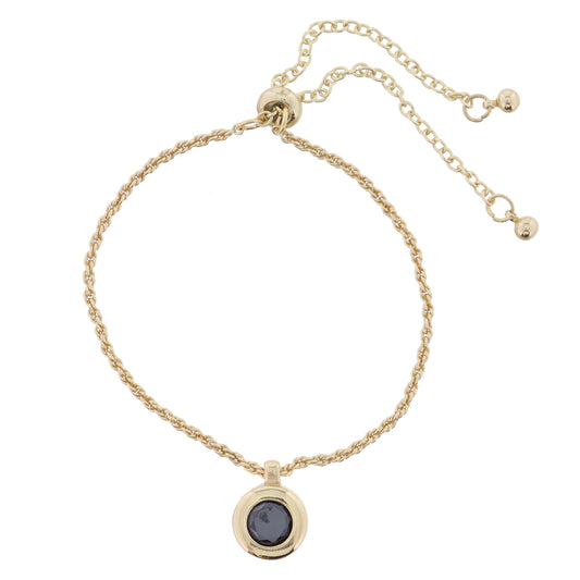 Jet Circle Crystal Bracelet