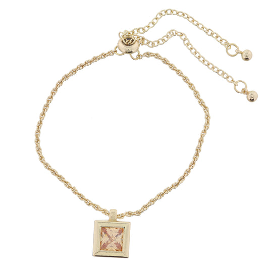 Champagne Square Crystal Bracelet