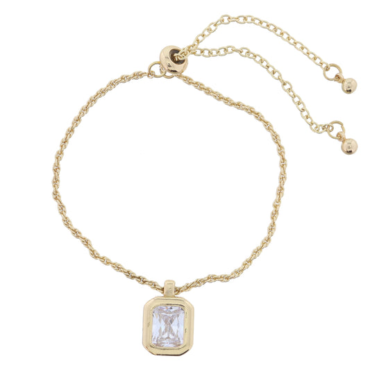 Clear Emerald Crystal Bracelet