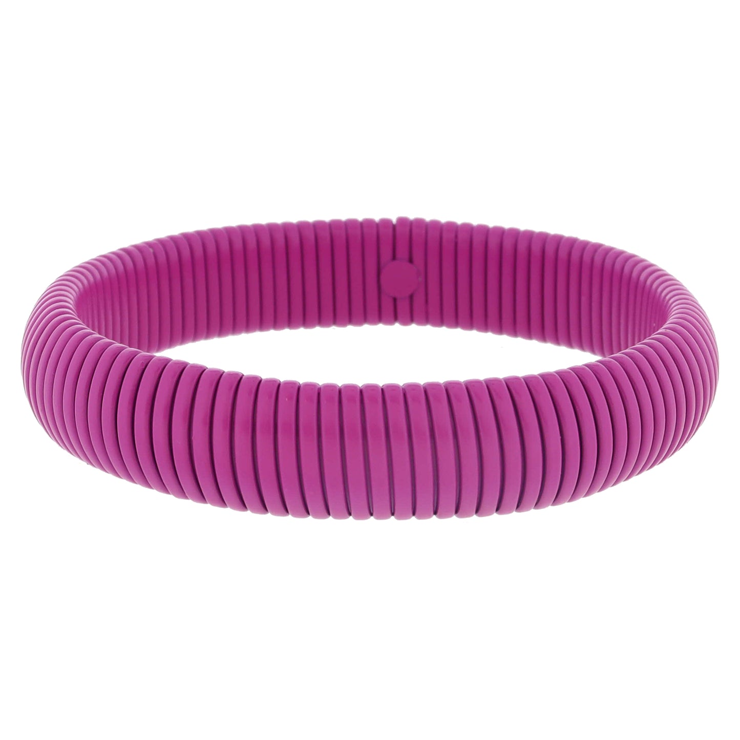 Chunky Hot Pink Enamel Stretchy Bangle Bracelet, 8" Around