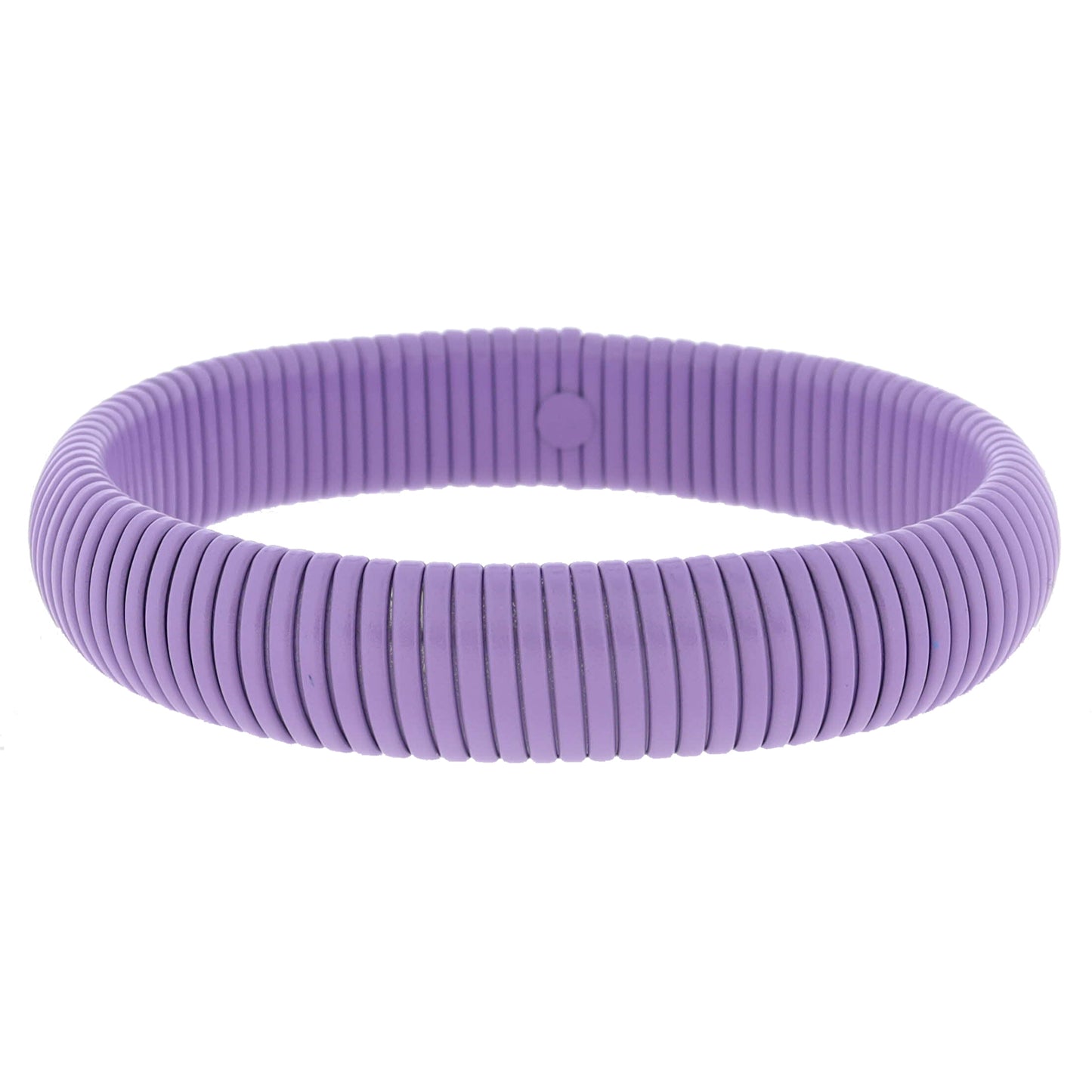 Chunky Lavender Enamel Stretchy Bangle Bracelet, 8" Around