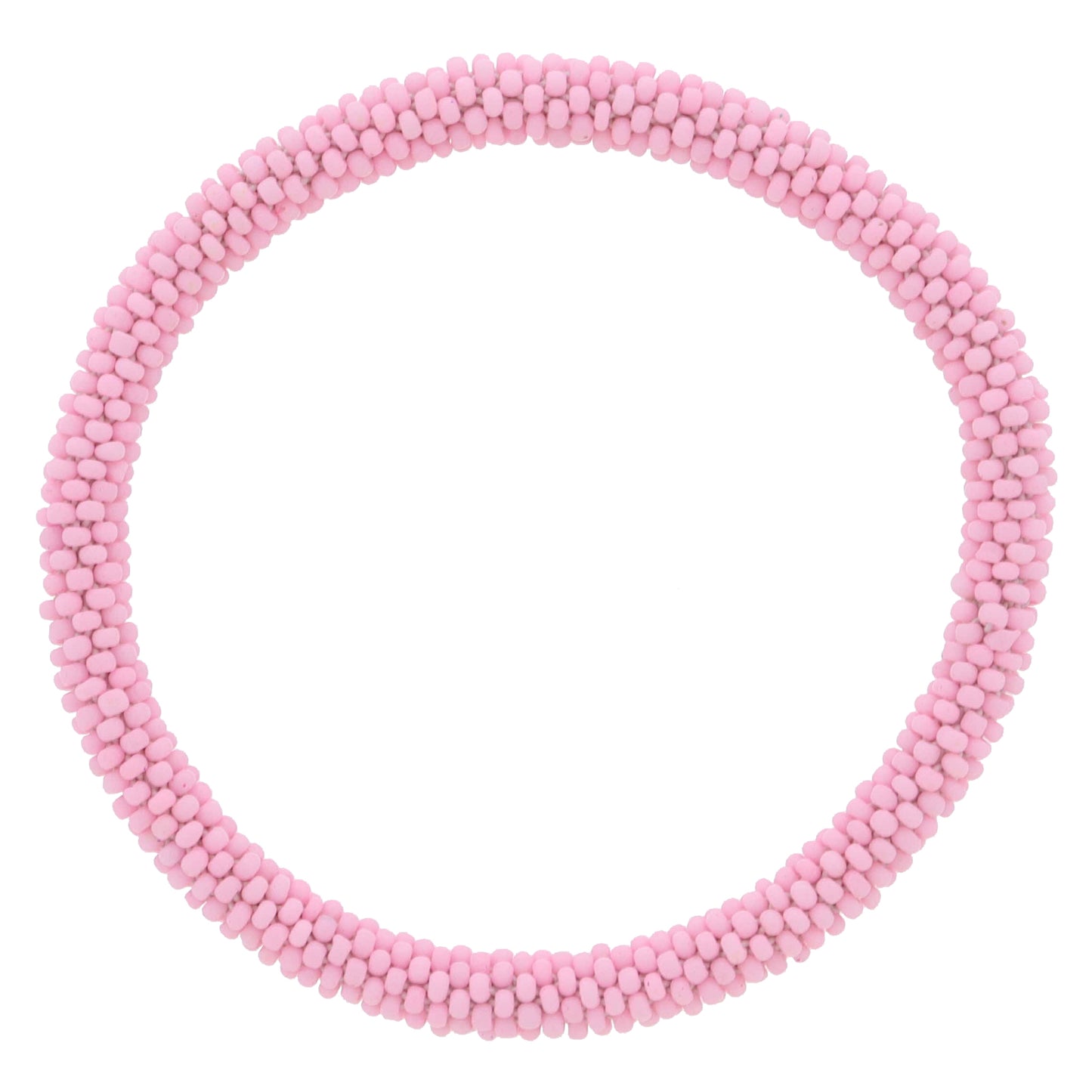 Light Pink Seed Beaded Bracelet, 7.5" Around