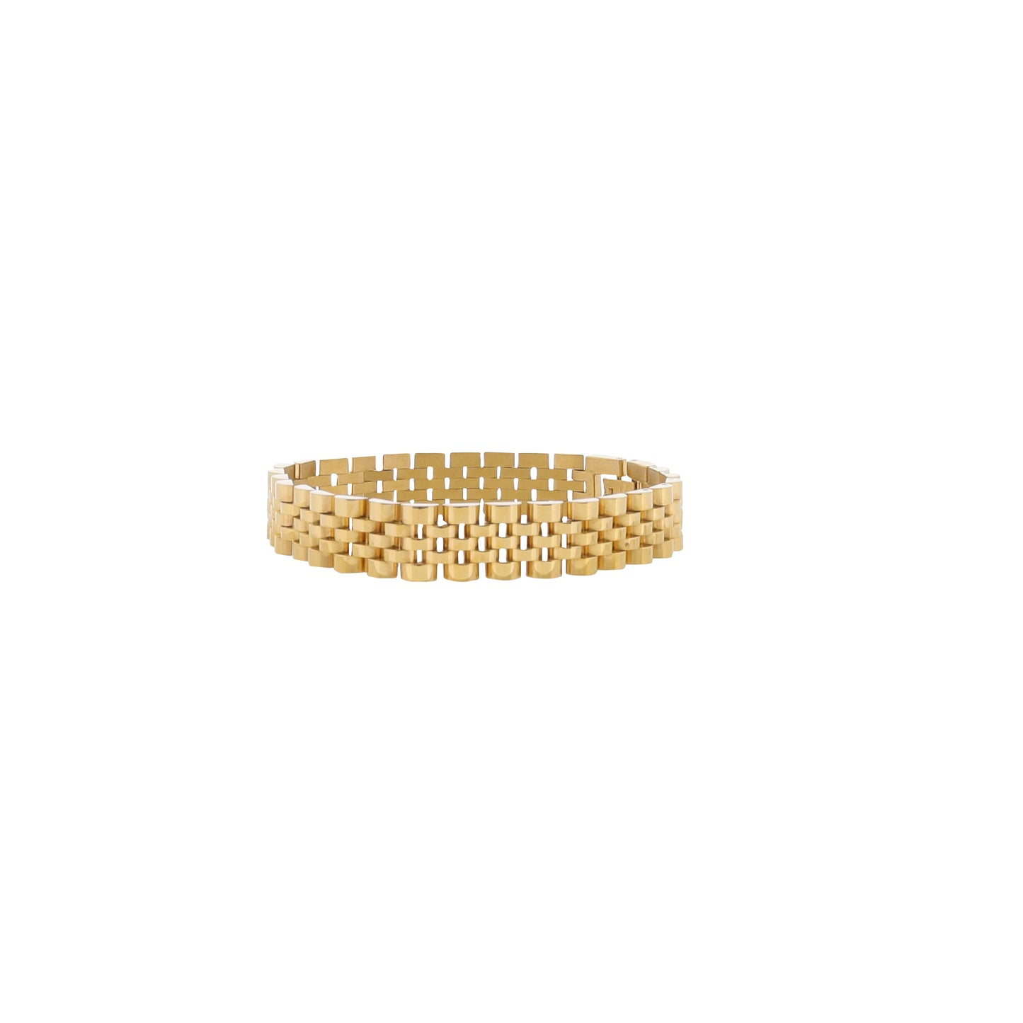 Gold Chain Link Watch band Bracelet with Foldover Clasp Closure